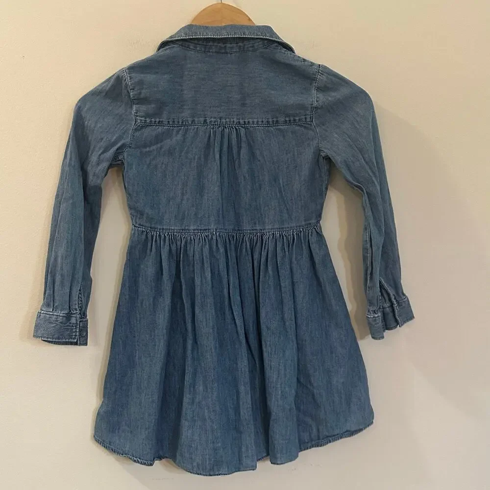 Gap Kids Denim Long Sleeve Dress sz S